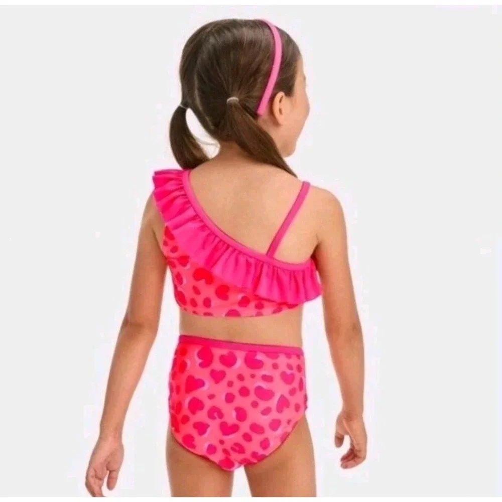 12 months Girl's Swimsuit Bikini Hot Pink Heart Print Toddler Cat & Jack